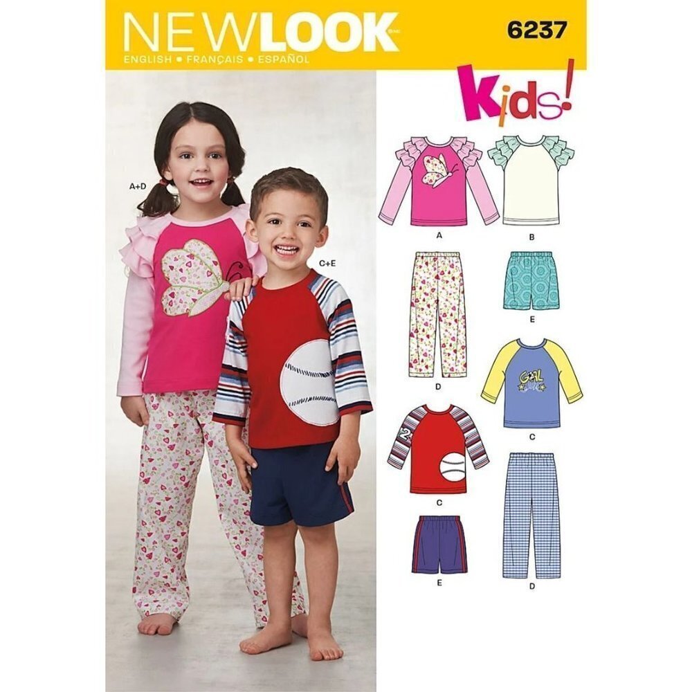 New Look Sewing Pattern 6237 Top Shirt Pants Child Toddler‎ Size 1/2-8